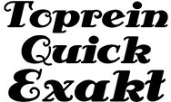 Toprein, Quick, Exakt Logo